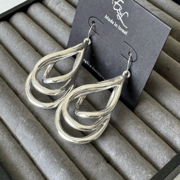 E&L Israel Sterling Silver Electroform Jungle Earrings 3” long - Picture 6 of 13